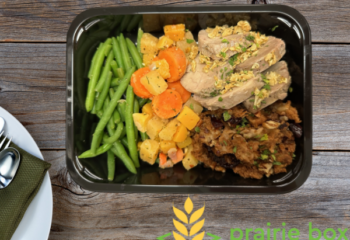 Garlic Roasted Pork Tenderloin w/ Croissant Cranberry Pecan Stuffing
